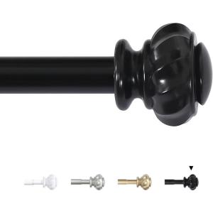 imageHVERSAILTEX Curtain Rods for Windows 162 to 594 Inches 34quot inch Diameter Adjustable Heavy Duty Drapery Rods Splicing Curtains Rods with Easy Install Design Extendable Curtain Rod WhiteMatte Black