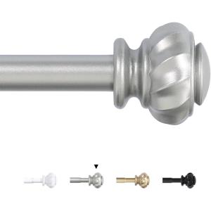 imageHVERSAILTEX Curtain Rods for Windows 162 to 594 Inches 34quot inch Diameter Adjustable Heavy Duty Drapery Rods Splicing Curtains Rods with Easy Install Design Extendable Curtain Rod WhiteBrushed Nickel