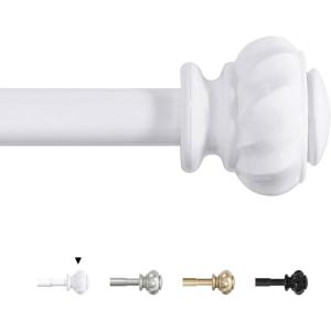 imageHVERSAILTEX Curtain Rods for Windows 162 to 594 Inches 34quot inch Diameter Adjustable Heavy Duty Drapery Rods Splicing Curtains Rods with Easy Install Design Extendable Curtain Rod WhiteWhite