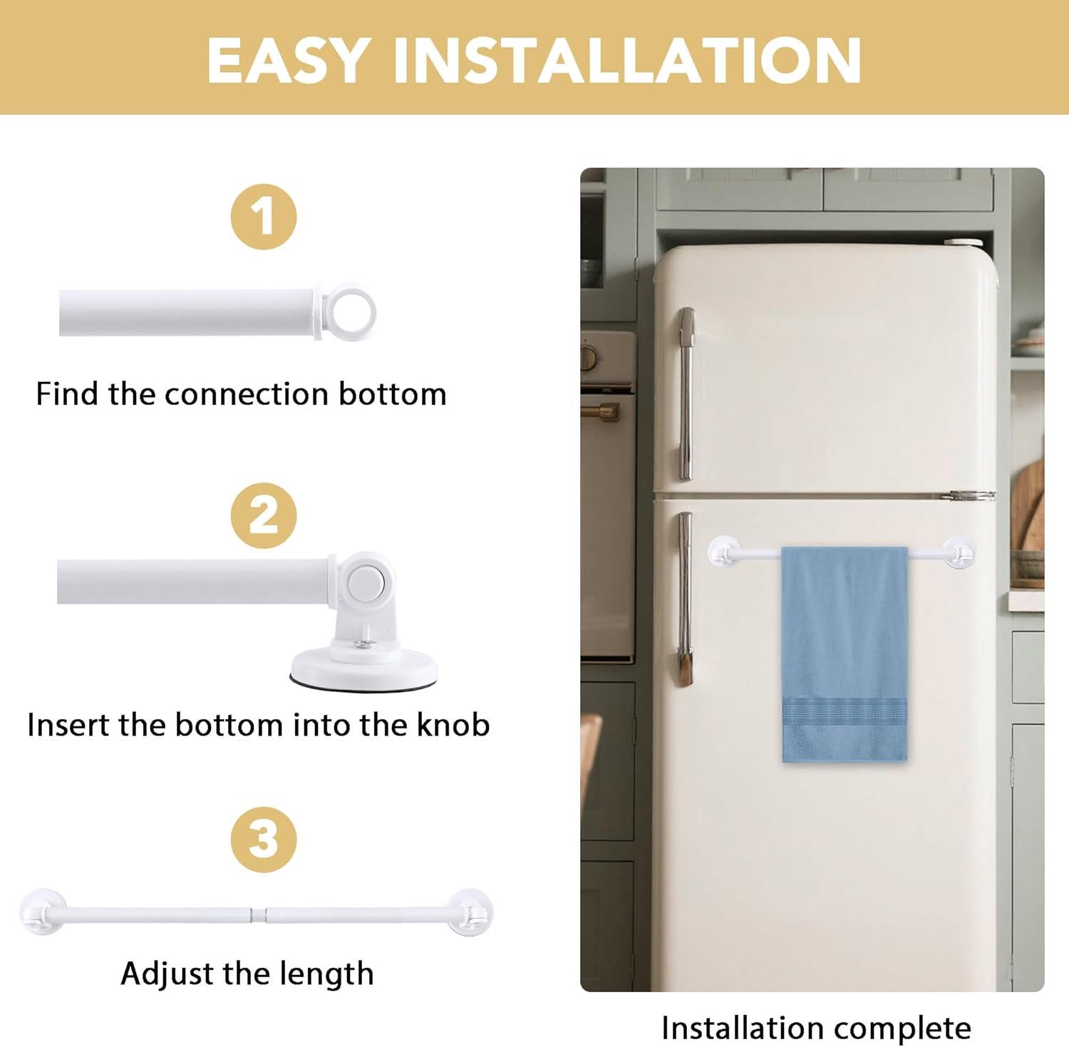 imageHVERSAILTEX 1 PACK Magnetic Curtain Rods for Metal Doors 16quot to 28quot 12 Inch Diameter Adjustable French Door Curtain Rod for Classroom Whiteboard Magnetic Cafe Rod Towel Bar Holder BlackWhite