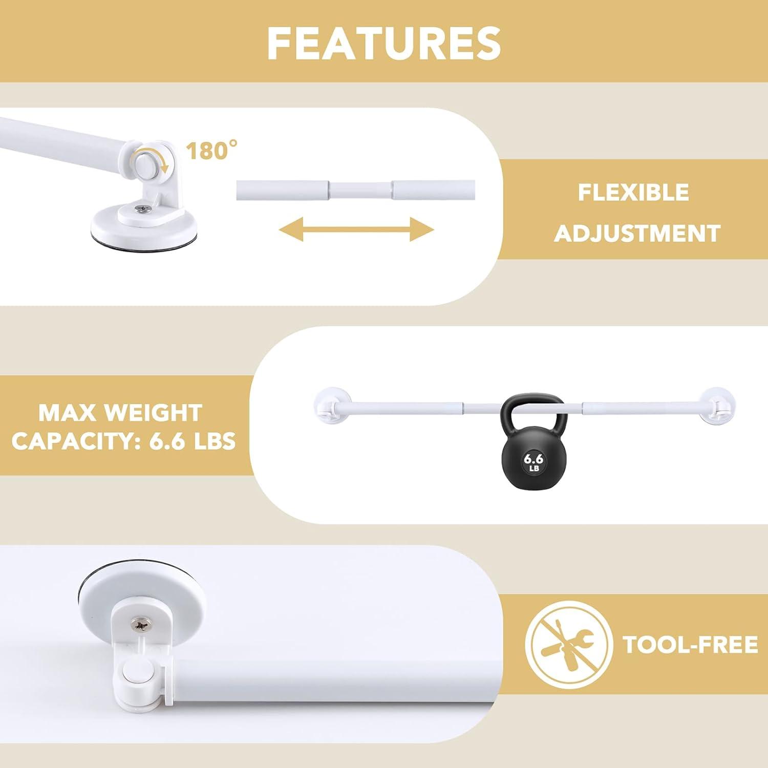 imageHVERSAILTEX 1 PACK Magnetic Curtain Rods for Metal Doors 16quot to 28quot 12 Inch Diameter Adjustable French Door Curtain Rod for Classroom Whiteboard Magnetic Cafe Rod Towel Bar Holder BlackWhite