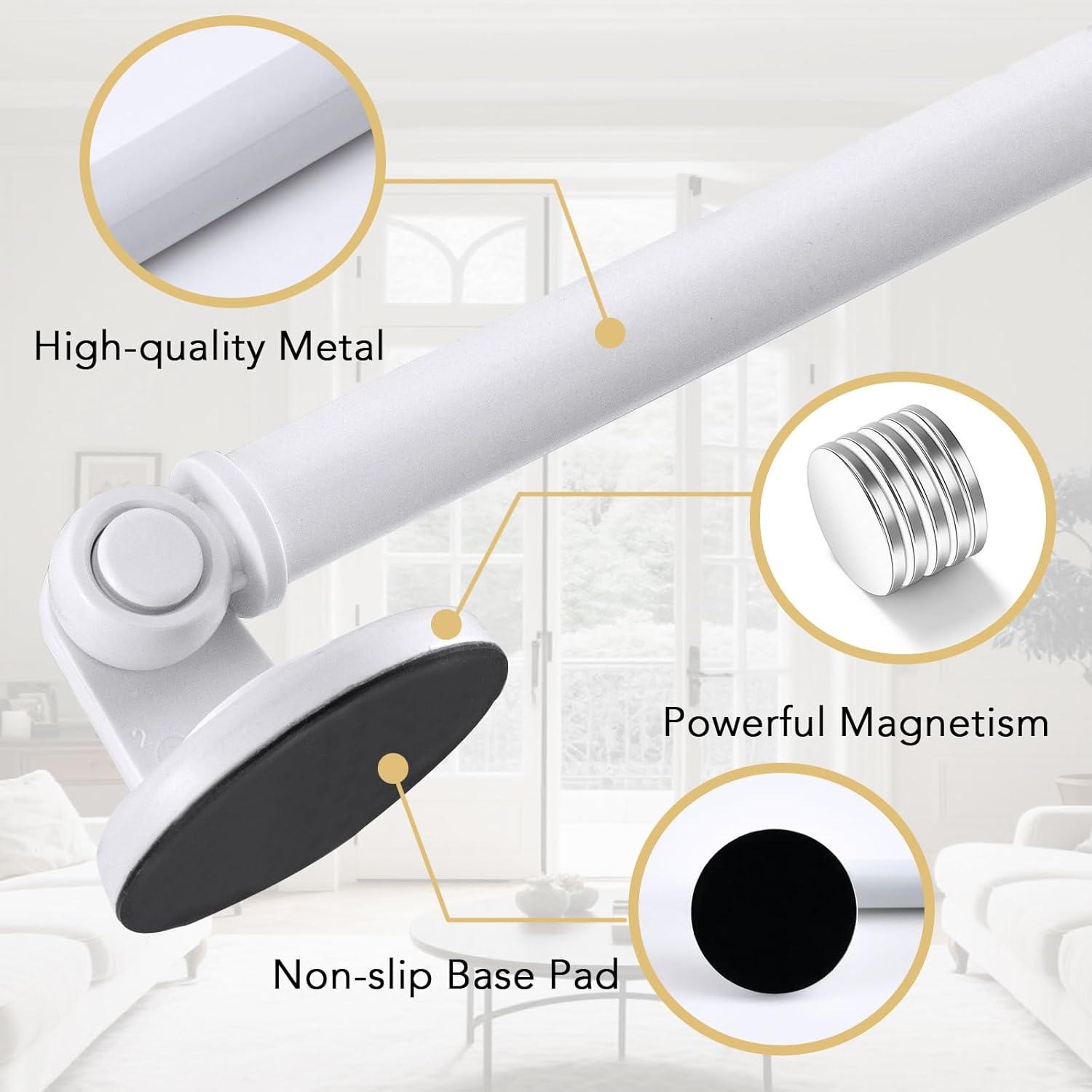 imageHVERSAILTEX 1 PACK Magnetic Curtain Rods for Metal Doors 16quot to 28quot 12 Inch Diameter Adjustable French Door Curtain Rod for Classroom Whiteboard Magnetic Cafe Rod Towel Bar Holder BlackWhite