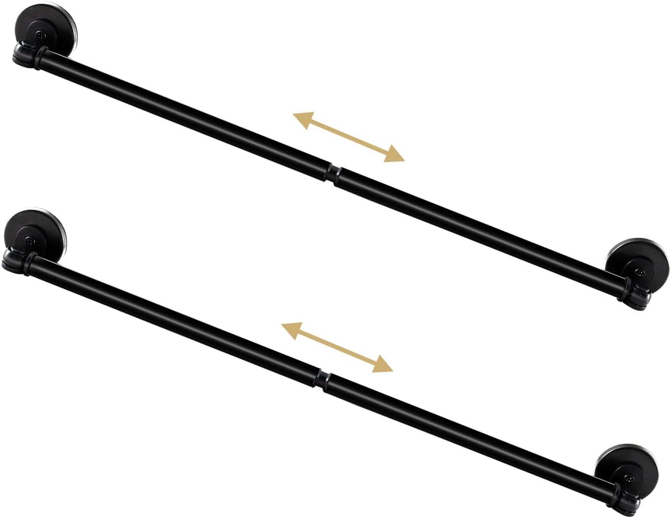 imageHVERSAILTEX 1 PACK Magnetic Curtain Rods for Metal Doors 16quot to 28quot 12 Inch Diameter Adjustable French Door Curtain Rod for Classroom Whiteboard Magnetic Cafe Rod Towel Bar Holder BlackBlack