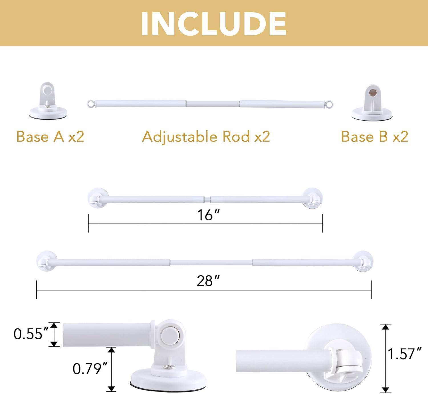 imageHVERSAILTEX 1 PACK Magnetic Curtain Rods for Metal Doors 16quot to 28quot 12 Inch Diameter Adjustable French Door Curtain Rod for Classroom Whiteboard Magnetic Cafe Rod Towel Bar Holder BlackWhite