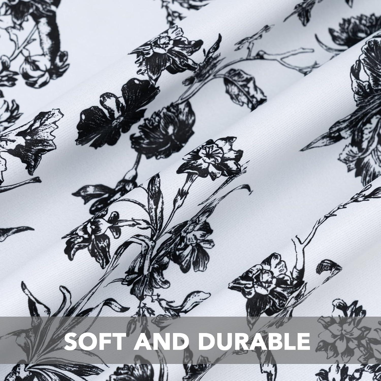 imageHVERSAILTEX Blackout Curtains 63 Inch Length 2 Panels Set Floral Print Drapes Farmhouse for Living Room Grommet Room Darkening Curtains Vintage Boho Window Treatment2 Panels NavyBlack