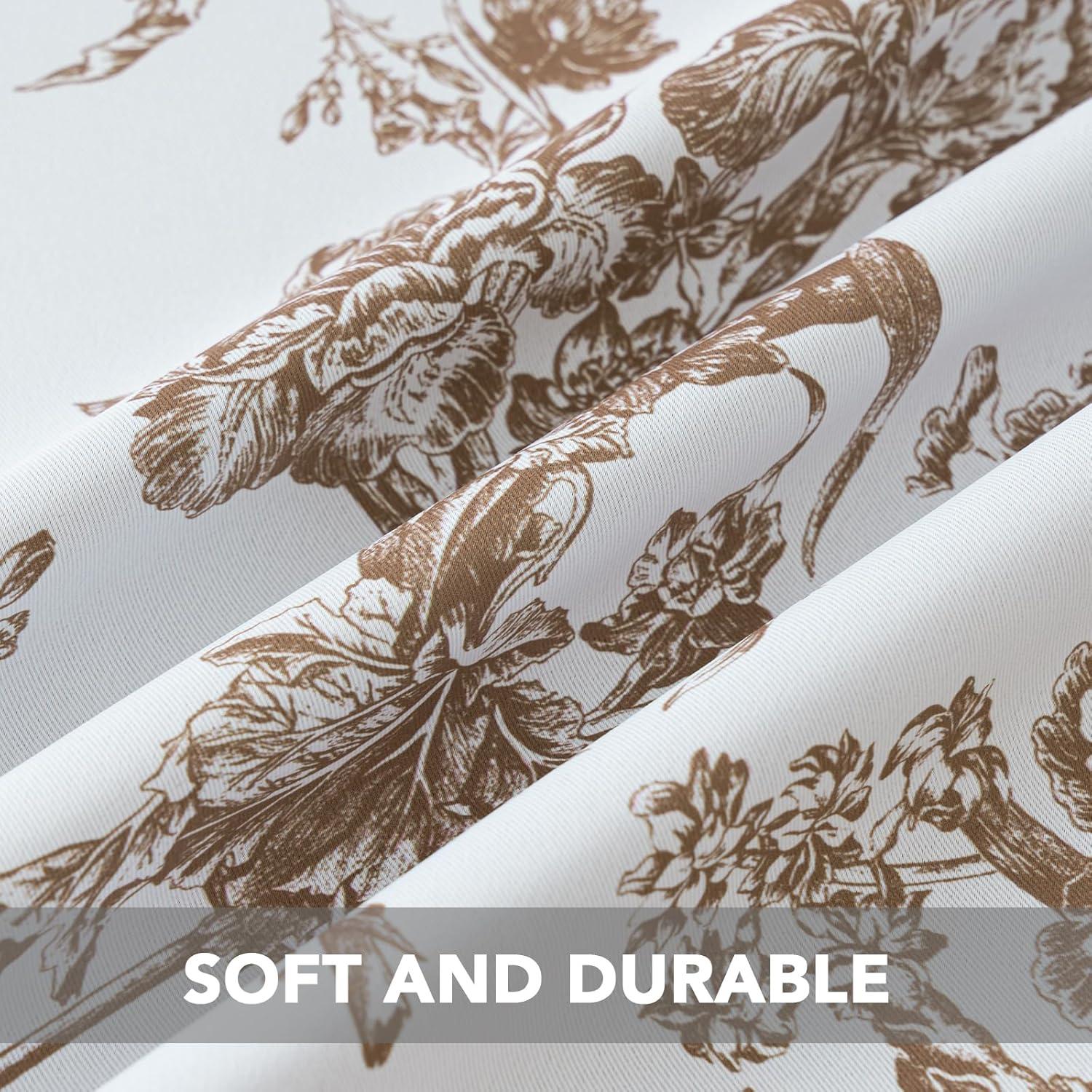 imageHVERSAILTEX Blackout Curtains 63 Inch Length 2 Panels Set Floral Print Drapes Farmhouse for Living Room Grommet Room Darkening Curtains Vintage Boho Window Treatment2 Panels NavyMacchiato