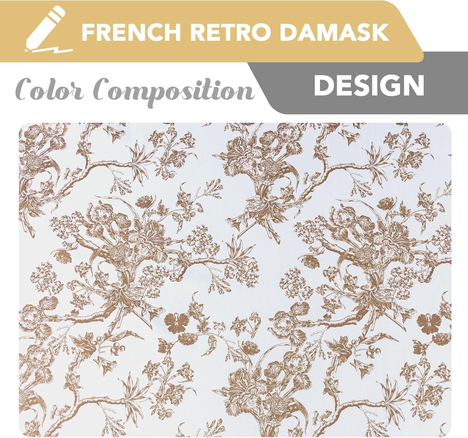 imageHVERSAILTEX Blackout Curtains 63 Inch Length 2 Panels Set Floral Print Drapes Farmhouse for Living Room Grommet Room Darkening Curtains Vintage Boho Window Treatment2 Panels NavyMacchiato