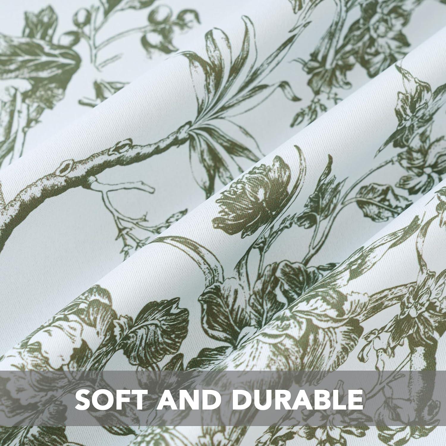 imageHVERSAILTEX Blackout Curtains 63 Inch Length 2 Panels Set Floral Print Drapes Farmhouse for Living Room Grommet Room Darkening Curtains Vintage Boho Window Treatment2 Panels NavySage