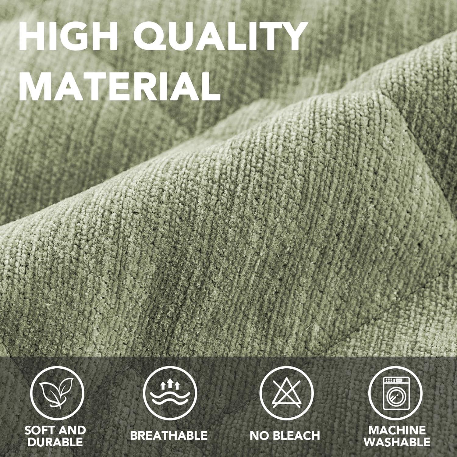 imageHVERSAILTEX Couch Cover Chenille Pet Fuzzy Sofa Covers for 3 Cushion Couch Anti Slip Washable Sofa Slipcovers with Strap Soft Couch Protector Cover for Dogs Cats Kids36quot x 82quot GreyTender Green