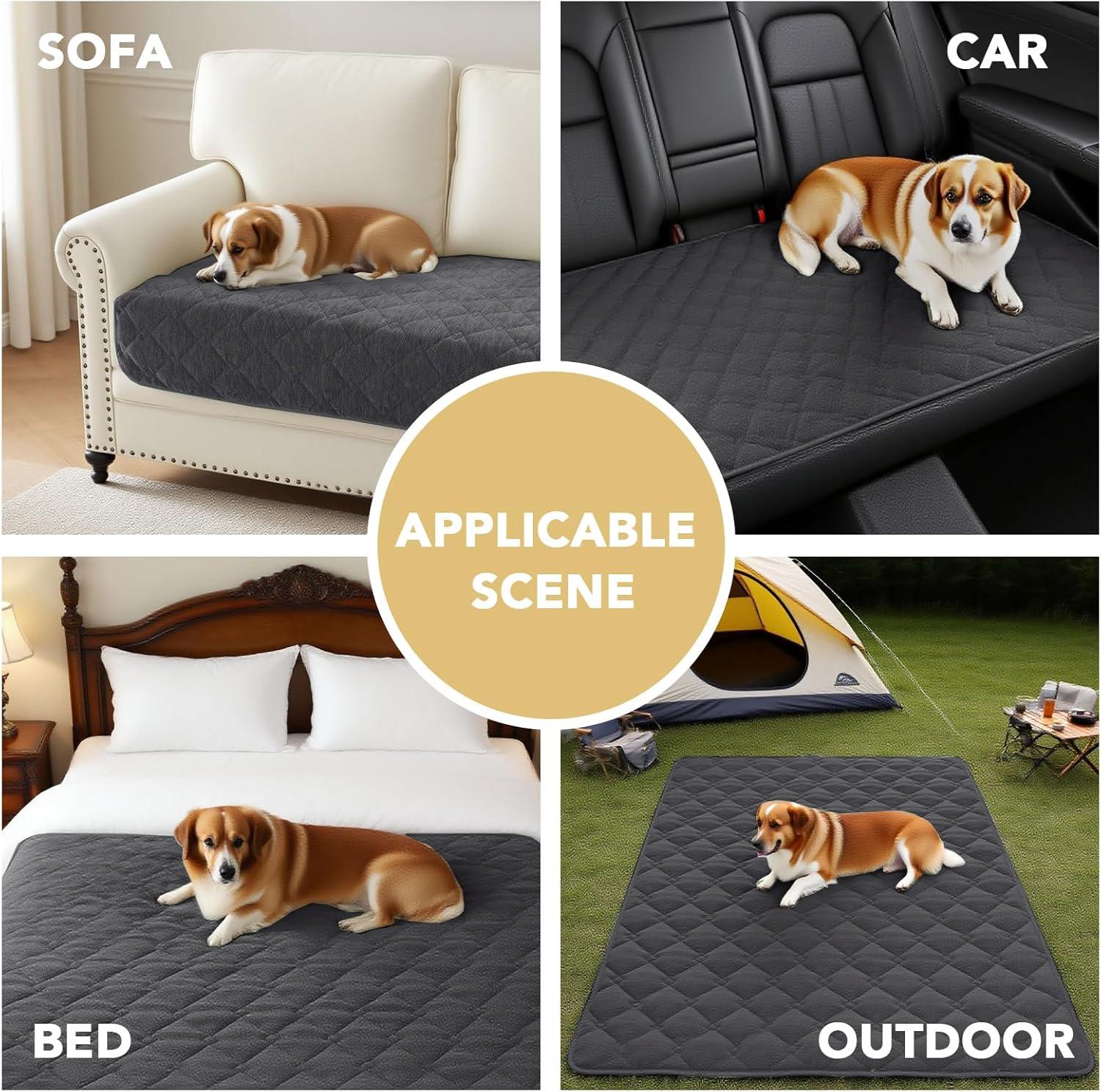 imageHVERSAILTEX Couch Cover Chenille Pet Fuzzy Sofa Covers for 3 Cushion Couch Anti Slip Washable Sofa Slipcovers with Strap Soft Couch Protector Cover for Dogs Cats Kids36quot x 82quot GreyGrey