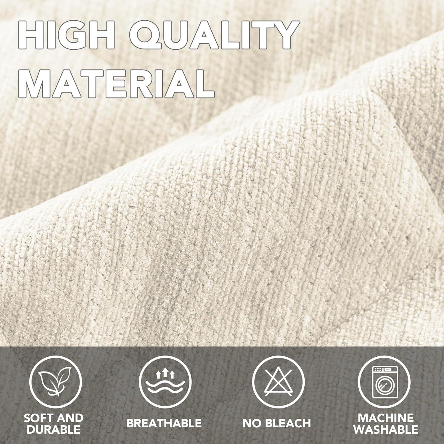 imageHVERSAILTEX Couch Cover Chenille Pet Fuzzy Sofa Covers for 3 Cushion Couch Anti Slip Washable Sofa Slipcovers with Strap Soft Couch Protector Cover for Dogs Cats Kids36quot x 82quot GreyIvory