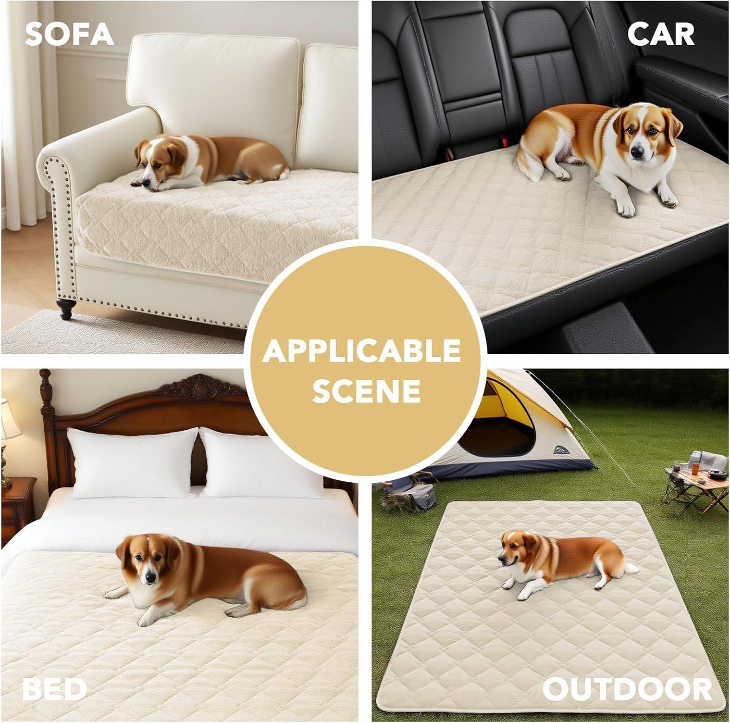 imageHVERSAILTEX Couch Cover Chenille Pet Fuzzy Sofa Covers for 3 Cushion Couch Anti Slip Washable Sofa Slipcovers with Strap Soft Couch Protector Cover for Dogs Cats Kids36quot x 82quot GreyIvory