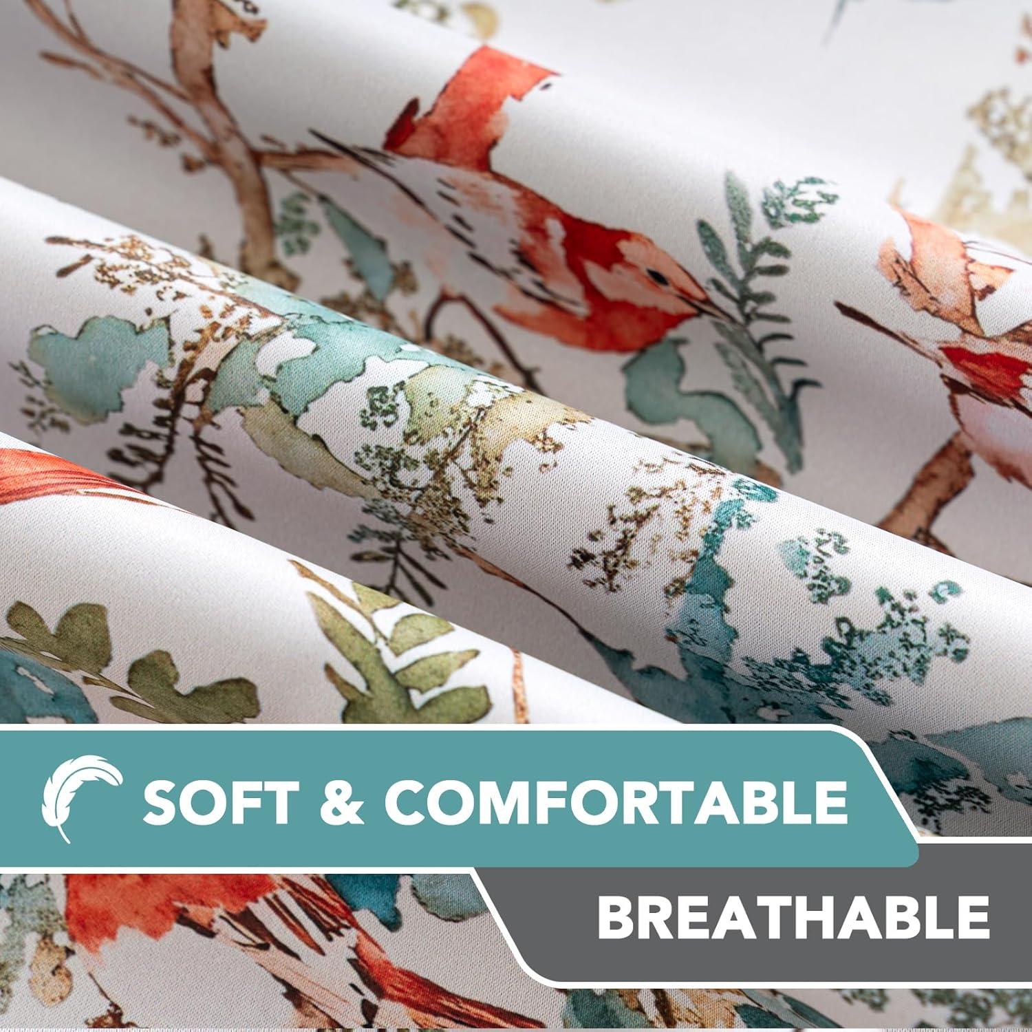 imageHVERSAILTEX Floral 100 Blackout Curtains 84 inch Length 2 Panels Printed Patterned Room Darkening Vintage Thermal Insulated Curtains for Living Room Grommet Curtain Drapes TealBlackTealRust