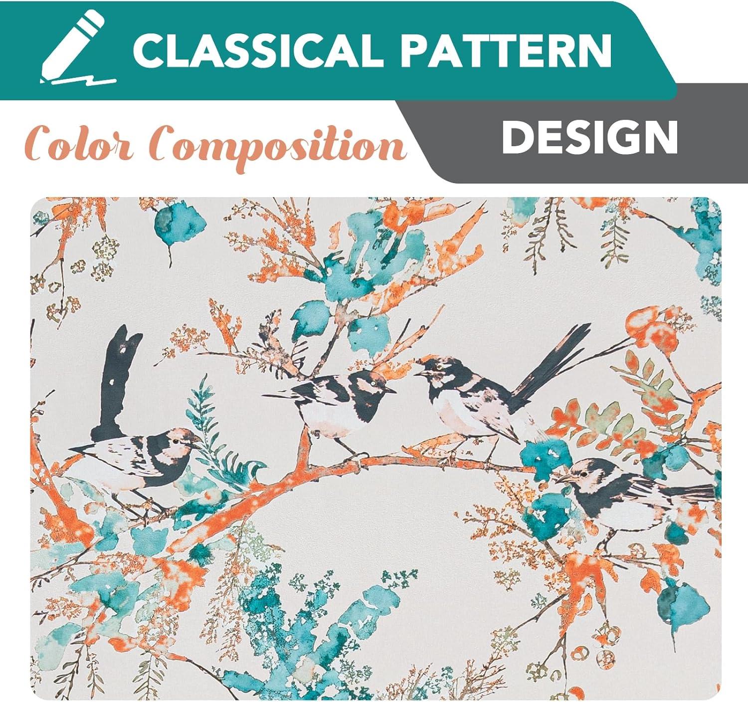 imageHVERSAILTEX Floral 100 Blackout Curtains 84 inch Length 2 Panels Printed Patterned Room Darkening Vintage Thermal Insulated Curtains for Living Room Grommet Curtain Drapes TealBlackTealBlack