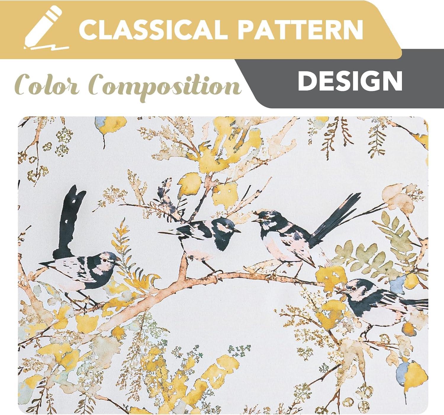 imageHVERSAILTEX Floral 100 Blackout Curtains 84 inch Length 2 Panels Printed Patterned Room Darkening Vintage Thermal Insulated Curtains for Living Room Grommet Curtain Drapes TealBlackMustardBlack