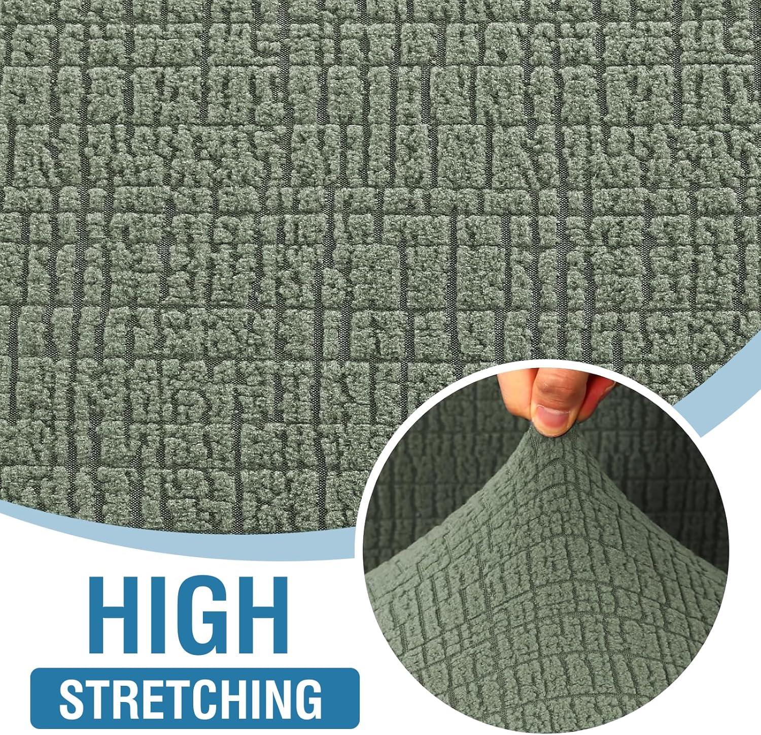 imageHVERSAILTEX Jacquard Sofa Slipcover with Waterproof Seat Furniture Protector 1 Piece Stretch Sofa Covers with Elastic Bottom for Kids Pets DogSofa IvorySea Grass