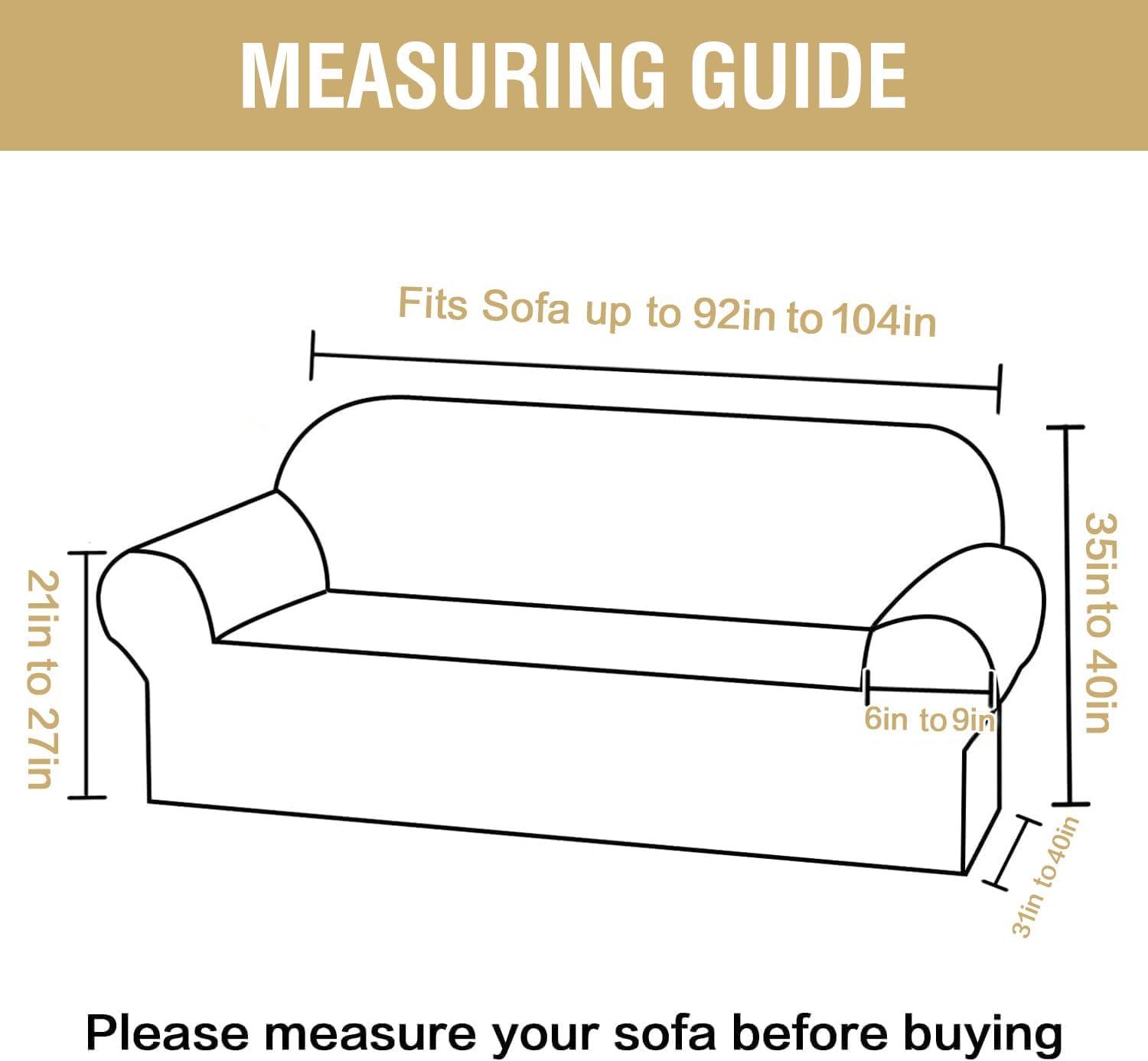 imageHVERSAILTEX Jacquard Sofa Slipcover with Waterproof Seat Furniture Protector 1 Piece Stretch Sofa Covers with Elastic Bottom for Kids Pets DogSofa IvorySea Grass