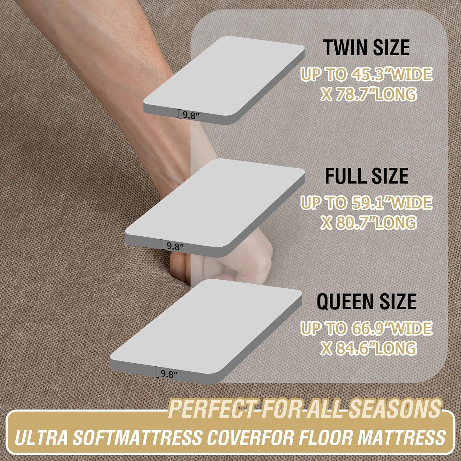 imageHVERSAILTEX Twin Size Armless Futon Mattress Covers for Traditional Japanese Futon Mattress Soft Chenille Couch Slipcovers Floor Mats Sofa Protector Zippered Sleeper Sofa CoverGreyTaupe