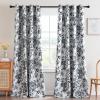 imageHVERSAILTEX Blackout Curtains 63 Inch Length 2 Panels Set Floral Print Drapes Farmhouse for Living Room Grommet Room Darkening Curtains Vintage Boho Window Treatment2 Panels NavyBlack