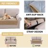 imageHVERSAILTEX Couch Cover Chenille Pet Fuzzy Sofa Covers for 3 Cushion Couch Anti Slip Washable Sofa Slipcovers with Strap Soft Couch Protector Cover for Dogs Cats Kids36quot x 82quot GreyKhaki