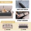 imageHVERSAILTEX Couch Cover Chenille Pet Fuzzy Sofa Covers for 3 Cushion Couch Anti Slip Washable Sofa Slipcovers with Strap Soft Couch Protector Cover for Dogs Cats Kids36quot x 82quot GreyGrey