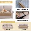 imageHVERSAILTEX Couch Cover Chenille Pet Fuzzy Sofa Covers for 3 Cushion Couch Anti Slip Washable Sofa Slipcovers with Strap Soft Couch Protector Cover for Dogs Cats Kids36quot x 82quot GreyKhaki