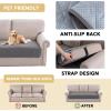 imageHVERSAILTEX Couch Cover Chenille Pet Fuzzy Sofa Covers for 3 Cushion Couch Anti Slip Washable Sofa Slipcovers with Strap Soft Couch Protector Cover for Dogs Cats Kids36quot x 82quot GreyLight Grey