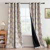imageHVERSAILTEX Floral 100 Blackout Curtains 84 inch Length 2 Panels Printed Patterned Room Darkening Vintage Thermal Insulated Curtains for Living Room Grommet Curtain Drapes TealBlackMustardBlack