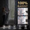 imageHVERSAILTEX Floral 100 Blackout Curtains 84 inch Length 2 Panels Printed Patterned Room Darkening Vintage Thermal Insulated Curtains for Living Room Grommet Curtain Drapes TealBlackBlueBlack