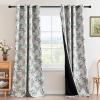 imageHVERSAILTEX Floral 100 Blackout Curtains 84 inch Length 2 Panels Printed Patterned Room Darkening Vintage Thermal Insulated Curtains for Living Room Grommet Curtain Drapes TealBlackTurquoiseBlack