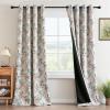imageHVERSAILTEX Floral 100 Blackout Curtains 84 inch Length 2 Panels Printed Patterned Room Darkening Vintage Thermal Insulated Curtains for Living Room Grommet Curtain Drapes TealBlackTealBlack