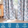 imageHVERSAILTEX Floral 100 Blackout Curtains 84 inch Length 2 Panels Printed Patterned Room Darkening Vintage Thermal Insulated Curtains for Living Room Grommet Curtain Drapes TealBlackBlueBlack