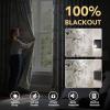 imageHVERSAILTEX Floral 100 Blackout Curtains 84 inch Length 2 Panels Printed Patterned Room Darkening Vintage Thermal Insulated Curtains for Living Room Grommet Curtain Drapes TealBlackPale AquaBlack