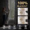 imageHVERSAILTEX Floral 100 Blackout Curtains 84 inch Length 2 Panels Printed Patterned Room Darkening Vintage Thermal Insulated Curtains for Living Room Grommet Curtain Drapes TealBlackMustardBlack