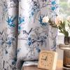 imageHVERSAILTEX Floral 100 Blackout Curtains 84 inch Length 2 Panels Printed Patterned Room Darkening Vintage Thermal Insulated Curtains for Living Room Grommet Curtain Drapes TealBlackBlueBlack