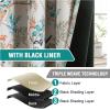 imageHVERSAILTEX Floral 100 Blackout Curtains 84 inch Length 2 Panels Printed Patterned Room Darkening Vintage Thermal Insulated Curtains for Living Room Grommet Curtain Drapes TealBlackTealBlack