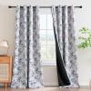 imageHVERSAILTEX Floral 100 Blackout Curtains 84 inch Length 2 Panels Printed Patterned Room Darkening Vintage Thermal Insulated Curtains for Living Room Grommet Curtain Drapes TealBlackBlueBlack