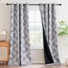 imageHVERSAILTEX Floral 100 Blackout Curtains 84 inch Length 2 Panels Printed Patterned Room Darkening Vintage Thermal Insulated Curtains for Living Room Grommet Curtain Drapes TealBlackSageBlack