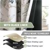 imageHVERSAILTEX Floral 100 Blackout Curtains 84 inch Length 2 Panels Printed Patterned Room Darkening Vintage Thermal Insulated Curtains for Living Room Grommet Curtain Drapes TealBlackPale AquaBlack