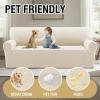 imageHVERSAILTEX Jacquard Sofa Slipcover with Waterproof Seat Furniture Protector 1 Piece Stretch Sofa Covers with Elastic Bottom for Kids Pets DogSofa IvoryIvory