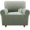 imageHVERSAILTEX Jacquard Sofa Slipcover with Waterproof Seat Furniture Protector 1 Piece Stretch Sofa Covers with Elastic Bottom for Kids Pets DogSofa IvorySea Grass