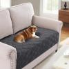 imageHVERSAILTEX Couch Cover Chenille Pet Fuzzy Sofa Covers for 3 Cushion Couch Anti Slip Washable Sofa Slipcovers with Strap Soft Couch Protector Cover for Dogs Cats Kids36quot x 82quot GreyGrey