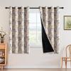 imageHVERSAILTEX Floral 100 Blackout Curtains 84 inch Length 2 Panels Printed Patterned Room Darkening Vintage Thermal Insulated Curtains for Living Room Grommet Curtain Drapes TealBlackMustardBlack