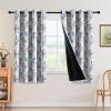 imageHVERSAILTEX Floral 100 Blackout Curtains 84 inch Length 2 Panels Printed Patterned Room Darkening Vintage Thermal Insulated Curtains for Living Room Grommet Curtain Drapes TealBlackBlueBlack