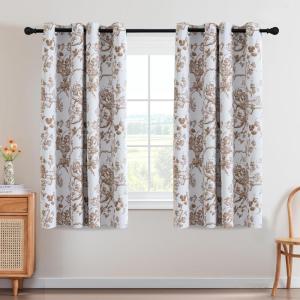 imageHVERSAILTEX Blackout Curtains 63 Inch Length 2 Panels Set Floral Print Drapes Farmhouse for Living Room Grommet Room Darkening Curtains Vintage Boho Window Treatment2 Panels NavyMacchiato