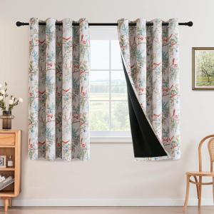 imageHVERSAILTEX Floral 100 Blackout Curtains 84 inch Length 2 Panels Printed Patterned Room Darkening Vintage Thermal Insulated Curtains for Living Room Grommet Curtain Drapes TealBlackTealRust