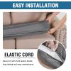 imageHVERSAILTEX Super Stretch Individual Seat Cushion Covers Sofa Couch Slipcover Sets Thick Jacquard Textured Twill Fabric 2 Piece Medium Covers Grey