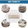 imageHVERSAILTEX Velvet Stretch Couch Cushion Cover Plush Cushion Slipcover for Chair Loveseat Sofa Cushion Furniture Protector Seat Cushion Sofa Cover 2 Piece Large Sofa Cushion Covers Ivory
