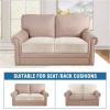 imageHVERSAILTEX Velvet Stretch Couch Cushion Cover Plush Cushion Slipcover for Chair Loveseat Sofa Cushion Furniture Protector Seat Cushion Sofa Cover 2 Piece Large Sofa Cushion Covers Ivory