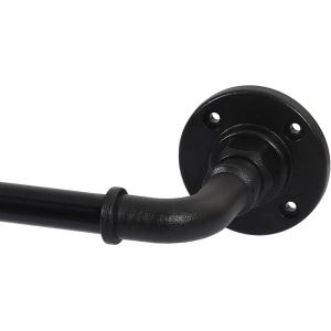 imageHVERSAILTEX Wrap Around Curtain Rods for Windows 162 to 438 Inch 34 Inch Diameter Industrial Telescoping Curtain Rod Splicing Adjustable Curtain Rods for IndoorOutdoor BlackBlack